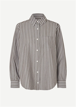 Salova pocket skjorte 15758 Brown Stripe Samsøe 